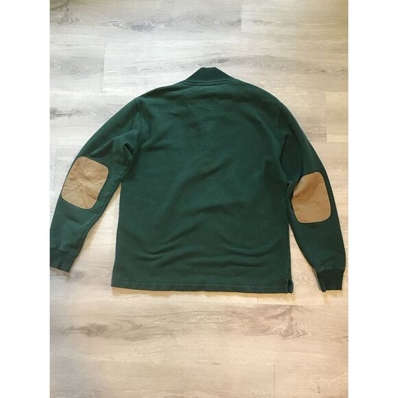 Woolrich Men's Green Elbow Patch 1/4 Zip Pullover Sweatshirt Medium Hunt Rifle - Picture 4 of 4